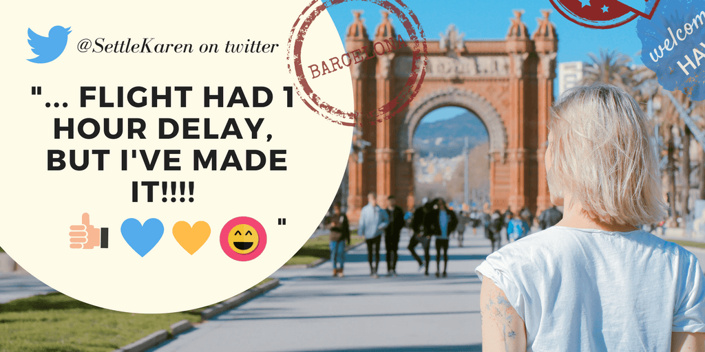 Twitter response about Manchester flight delays: 'Flight had 1 hour delay but I've made it!'